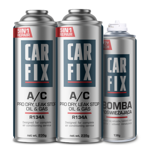 CarFix 5w1 2x Gaz Do Nabijania Klimatyzacji R134a + Bomba Odświeżająca
