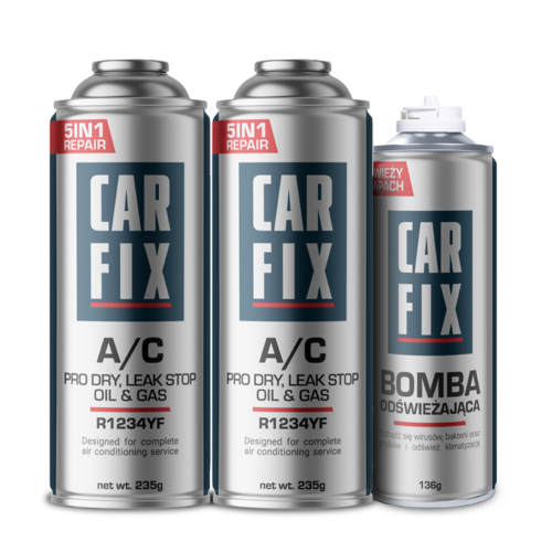 CarFix 5w1 2x Gaz Do Nabijania Klimatyzacji R1234yf + Bomba Odświeżająca