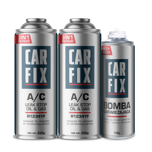 CarFix 3w1 2x Gaz Do Nabijania Klimatyzacji R1234yf + Bomba Odświeżająca